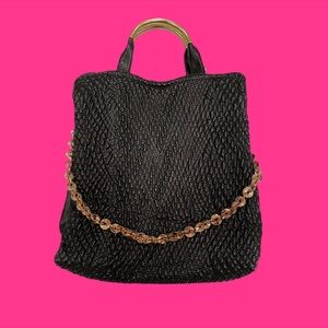 Black purse with hardware